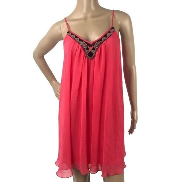 Express Dresses & Skirts - Express Cocktail Beaded Neckline Red Dress